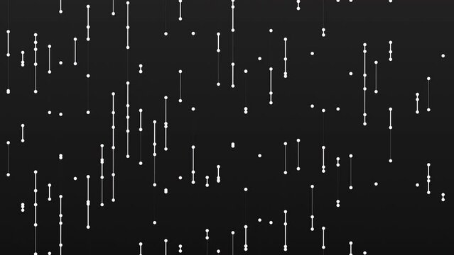 Seamless slow motion geometric animation, slowly stretching lines between dots with liquid effects, 4k loop animated background