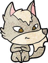 friendly cartoon wolf