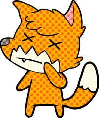 cartoon cross eyed fox