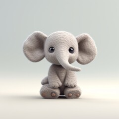 Elephant, cute furry animal. Beautiful illustration picture. Generative AI