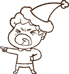 Christmas Man Charcoal Drawing