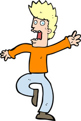 cartoon frightened man