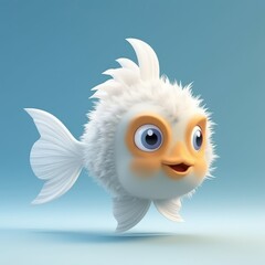 Fish, cute furry animal. Beautiful illustration picture. Generative AI