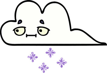 comic book style cartoon of a snow cloud