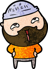 cartoon happy bearded man