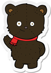 sticker of a cute cartoon black bear