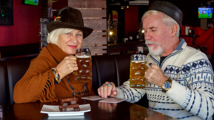 Cute couple elderly man and woman