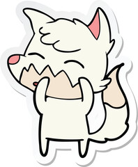 sticker of a cartoon fox