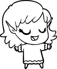 happy cartoon elf girl
