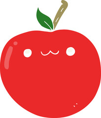 flat color style cartoon cute apple