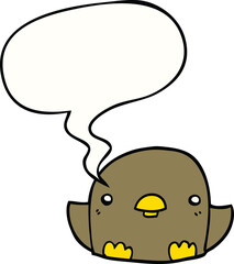 cartoon chick with speech bubble