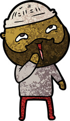 cartoon happy bearded man