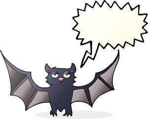 freehand drawn speech bubble cartoon halloween bat