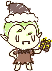 Festive Vampire Chalk Drawing