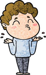 cartoon man shrugging