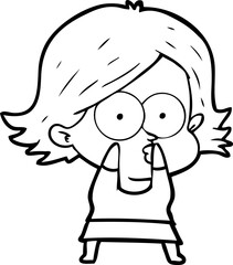 cartoon girl pouting