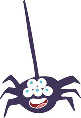 flat color illustration of halloween spider