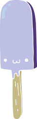 flat color style cartoon ice lolly