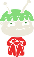 friendly flat color style cartoon spaceman