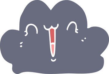 cute flat color style cartoon cloud