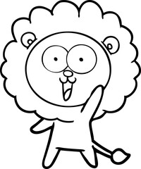 happy cartoon lion
