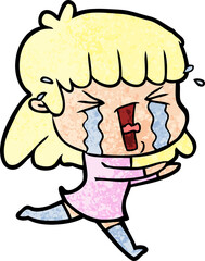 cartoon woman in tears