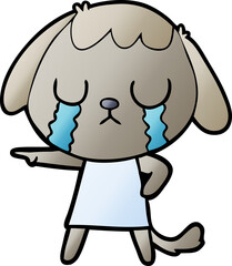 cute cartoon dog crying