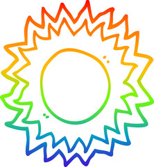 rainbow gradient line drawing of a cartoon sun