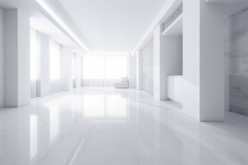Abstract white interior background, Generative ai