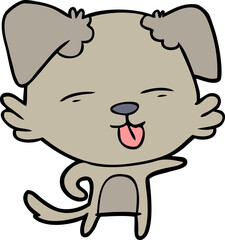 cartoon dog sticking out tongue