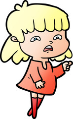 Obraz premium cartoon worried woman