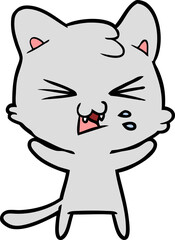cartoon cat hissing