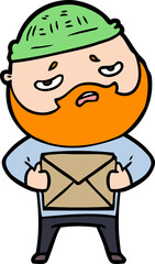 cartoon worried man with beard