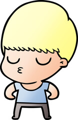 cartoon calm boy