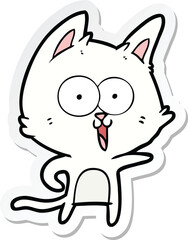 sticker of a funny cartoon cat