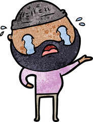 cartoon bearded man crying
