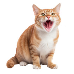 Obraz premium roar shorthair cat isolated on transparent background cutout