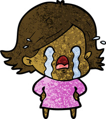 cartoon woman crying