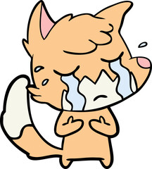 Obraz na płótnie Canvas crying fox cartoon