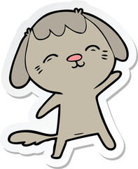 sticker of a happy cartoon dog