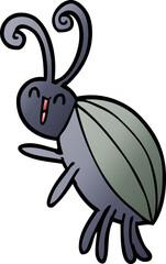 cartoon happy beetle