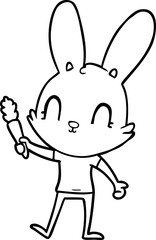 cute cartoon rabbit with carrot