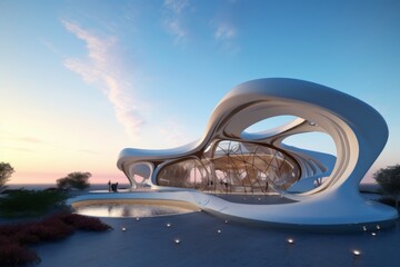 View of the stunning and unconventional arch. Beautiful illustration picture. Generative AI