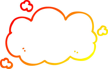 warm gradient line drawing of a cartoon cloud