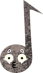 retro illustration style cartoon of a musical note