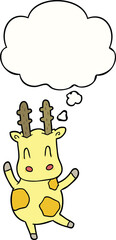 cute cartoon giraffe with thought bubble