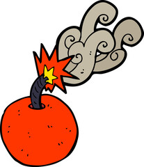 cartoon burning bomb