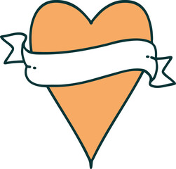 iconic tattoo style image of a heart and banner