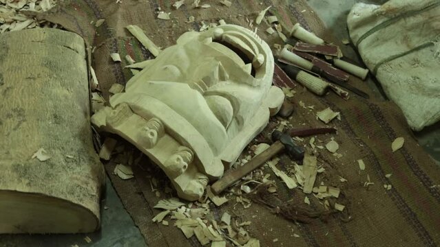 workshop where Gomira mask are being made