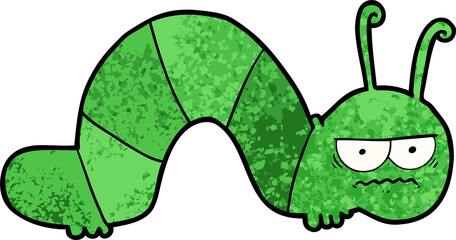 cartoon grumpy caterpillar